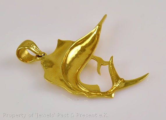 Großer Anhänger Schwertfisch 585er Gold - image 3