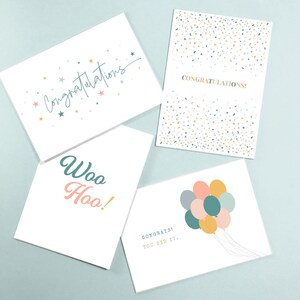 Félicitations, lot de 4 cartes de voeux