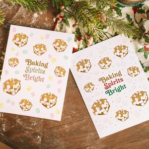Carte de Noël carrée à la guimauve au beurre d'arachide | Carré de confettis | Spiritueux boulangers brillants