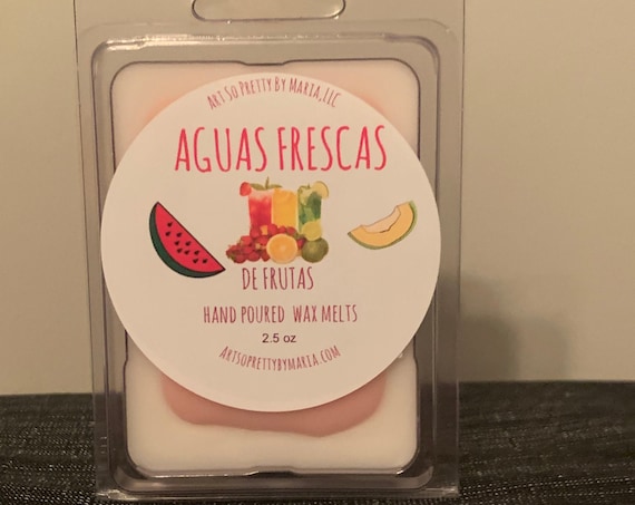 AGUAS FRESCAS de FRUTAS wax melts/fruity wax melts/tropical scented wax melts/Hispanic inspired wax melts/Latin inspired wax tarts/wax tarts