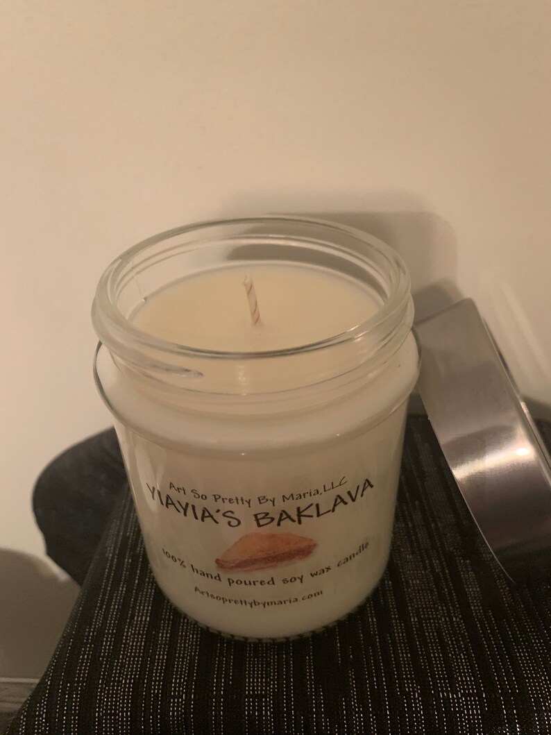 YIAYIA\u2019S BAKLAVA highly scented soy wax candlesweet candleGreek Candleholiday candlegift for momdessert candleBAKLAVA candle10oz