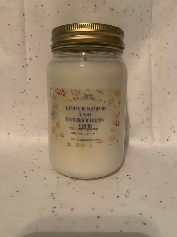 APPLE SPICE and everything nice scented soy wax candle/fruit candle/Apple spice sweet candle/best selling holiday candle/16oz jar