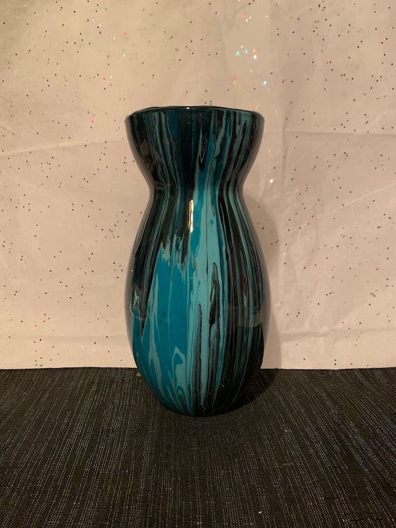 GLASS VASE/abstract acrylic pour up cycled glass vase/multi colored unique glass vase/ fluid art flower vase/best selling/gift for mom/Vase