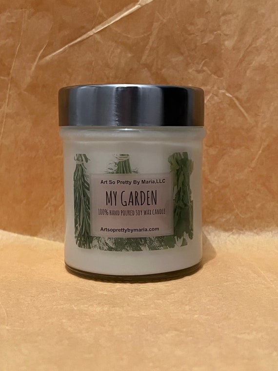 MY GARDEN/scented soy wax candle/lavender-sage-rosemary scented candle/relaxation candle/earthy candle/yoga candle/yoga gift/herbal candle