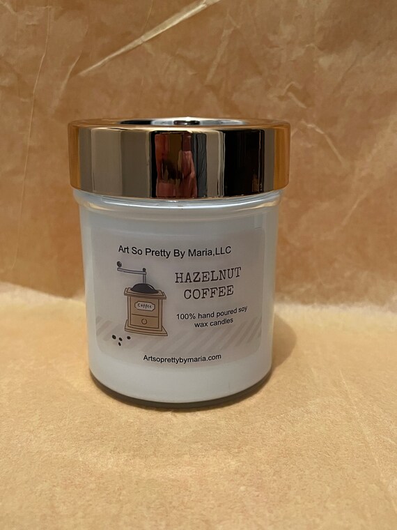 HAZELNUT COFFEE SCENTED soy wax candle/coffee scented candle/hazelnut scented candle/gift for coffee lover/best coffee candle/10 oz jar