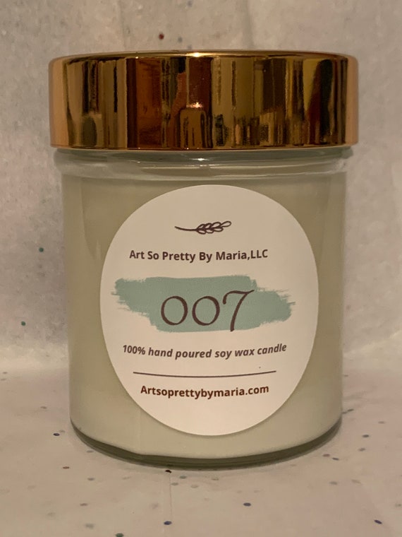 007 sexy masculine elegant scented soy wax candle/gift for him/scented soy wax candle/masculine candle/sexy candle/unique candle/fun candle