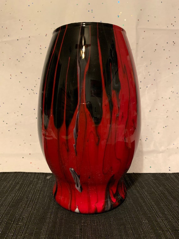 GLASS VASE/abstract acrylic pour up cycled glass vase/multi colored unique glass vase/ fluid art flower vase/best selling/gift for mom/Vase