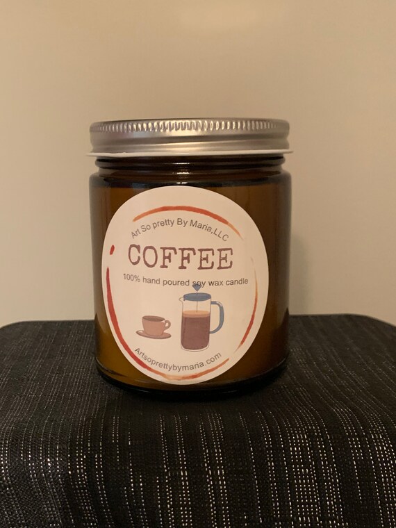 COFFEE scented soy wax candle/Fresh Brewed coffee scented candle/scented soy wax candle/Best seller/gift for mom/Gift for dad/9oz Amber Jar