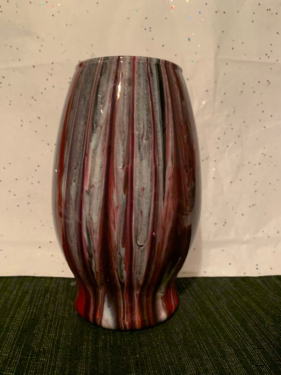 GLASS VASE/abstract acrylic pour up cycled glass vase/multi colored unique glass vase/ fluid art flower vase/best selling/gift for mom/Vase
