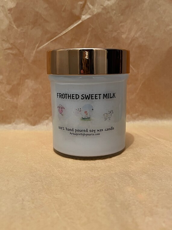 FROTHED SWEET MILK scented soy wax candle/scented sweet candle/milk candle/holiday candle/best selling candle/gift for mom/10 oz jar