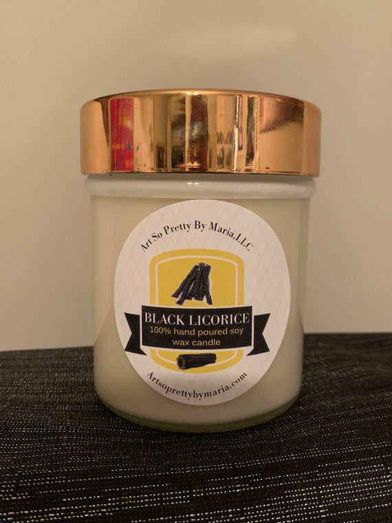 BLACK LICORICE scented soy wax candle/fun candle/unique candle/gag gift/eccentric candle/Twizzler scented candle/