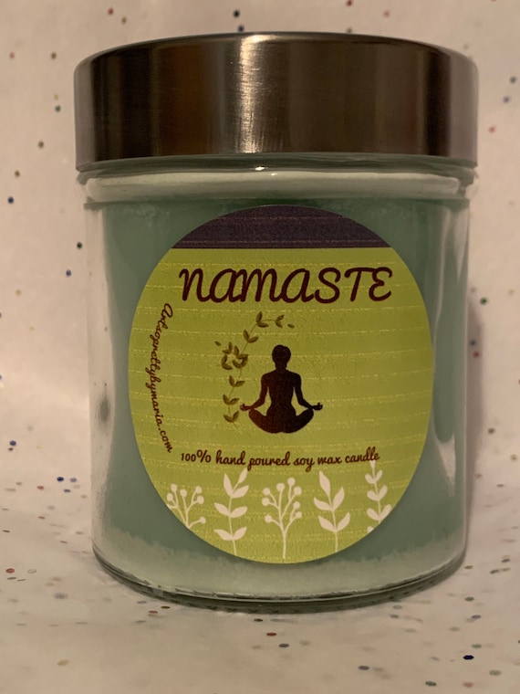 NAMASTE soy wax candle/yoga candle/relaxation candle/yogi gift/meditation candle/Zen Gift/Namaste candle/luxury candle/scented soy candle