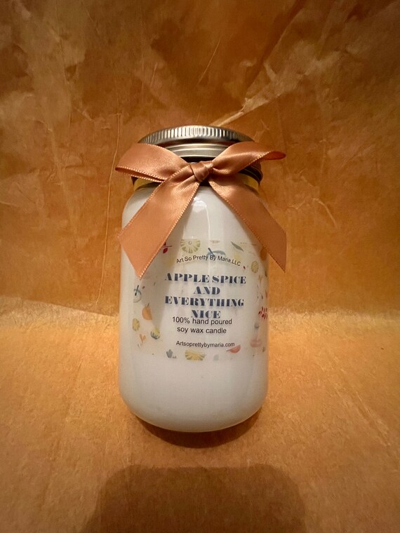 APPLE SPICE and everything nice scented soy wax candle/fruit candle/Apple spice sweet candle/best selling holiday candle/16oz jar
