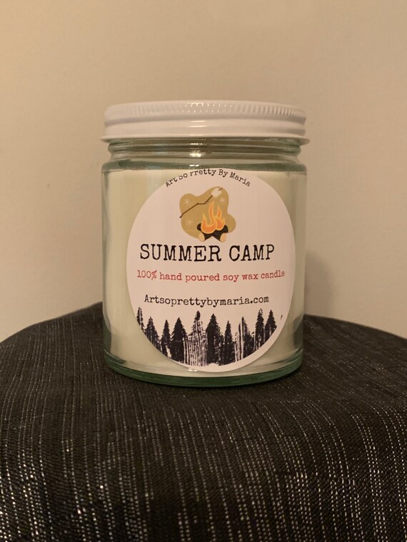 SUMMER CAMP/MARSHMALLOW Vanilla scented soy wax candle/summer fun candle/roasted marshmallow candle/gift for her/best selling/9 oz jar