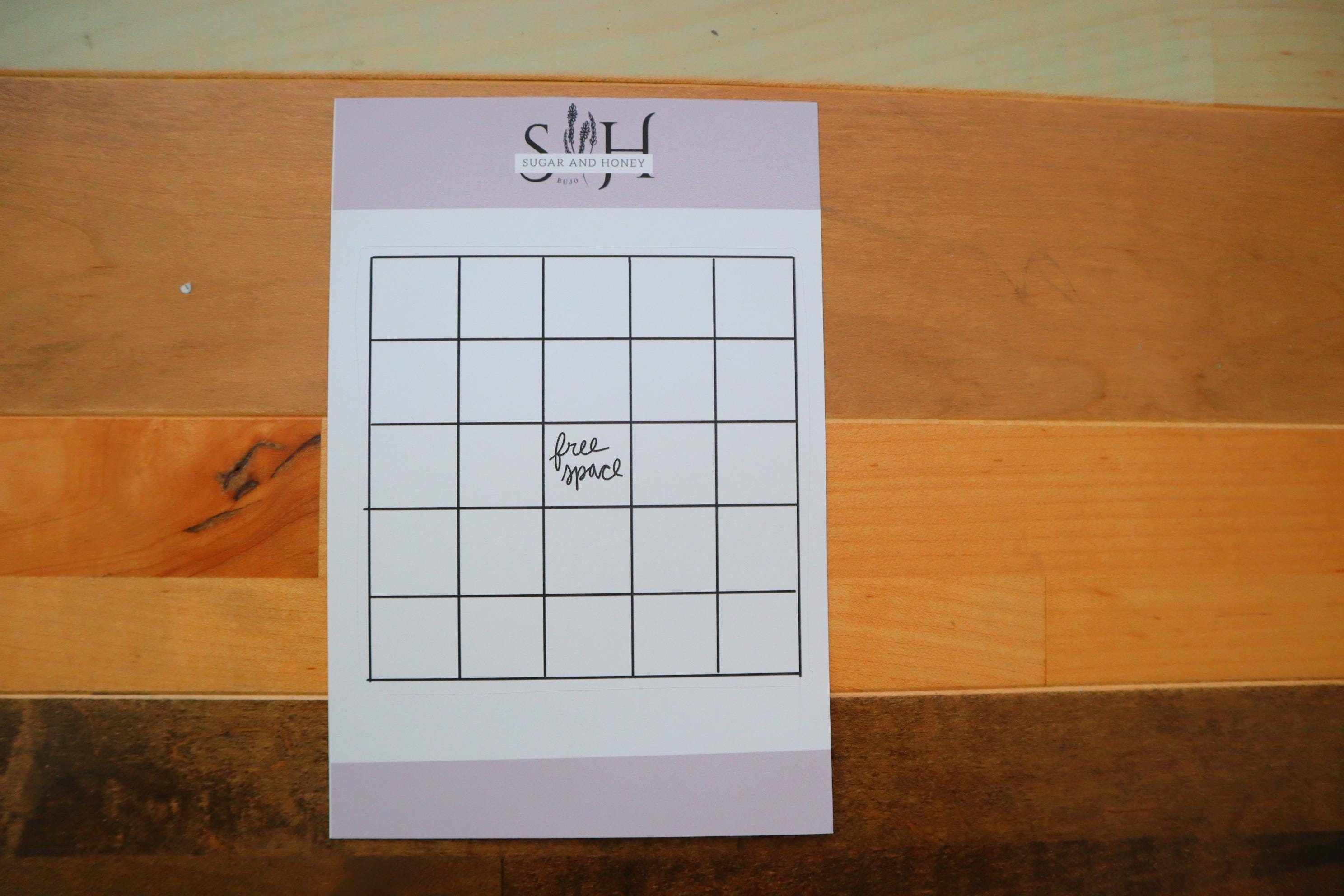 Fun Bingo-themed Functional Sticker Sheet for Creative Bullet ...