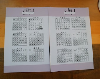 ¡Pegatinas de calendario 2026 para bullet journaling, agendas y mucho más!