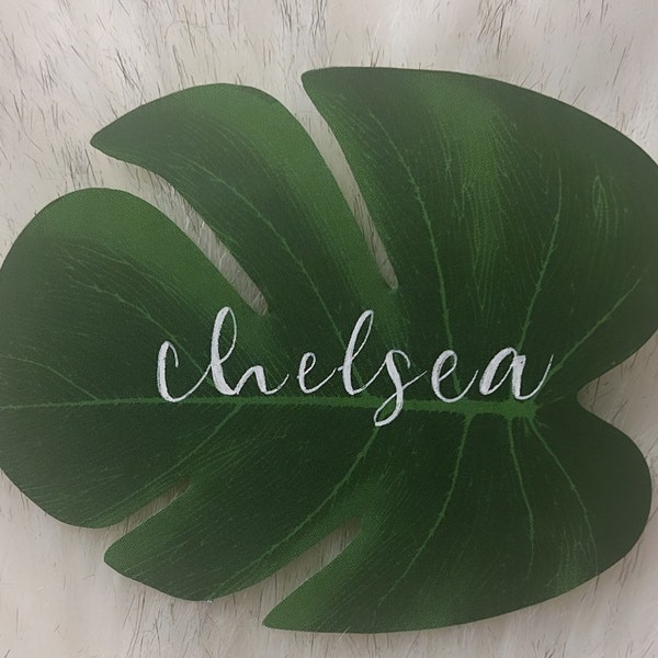 Tropical Leaf Name Tag- Monstera Name Tag for Bags, Tropical Bachelorette Party Gift Tag, Destination Wedding Favor, Bachelorette Party Bag