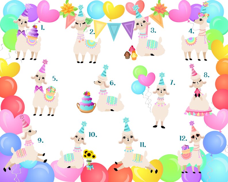 Download Birthday Llamas SVG Birthday Llamas PNG Birthday Llamas ...