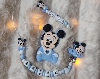 Clip para chupete de Mickey Mouse | Llavero personalizado