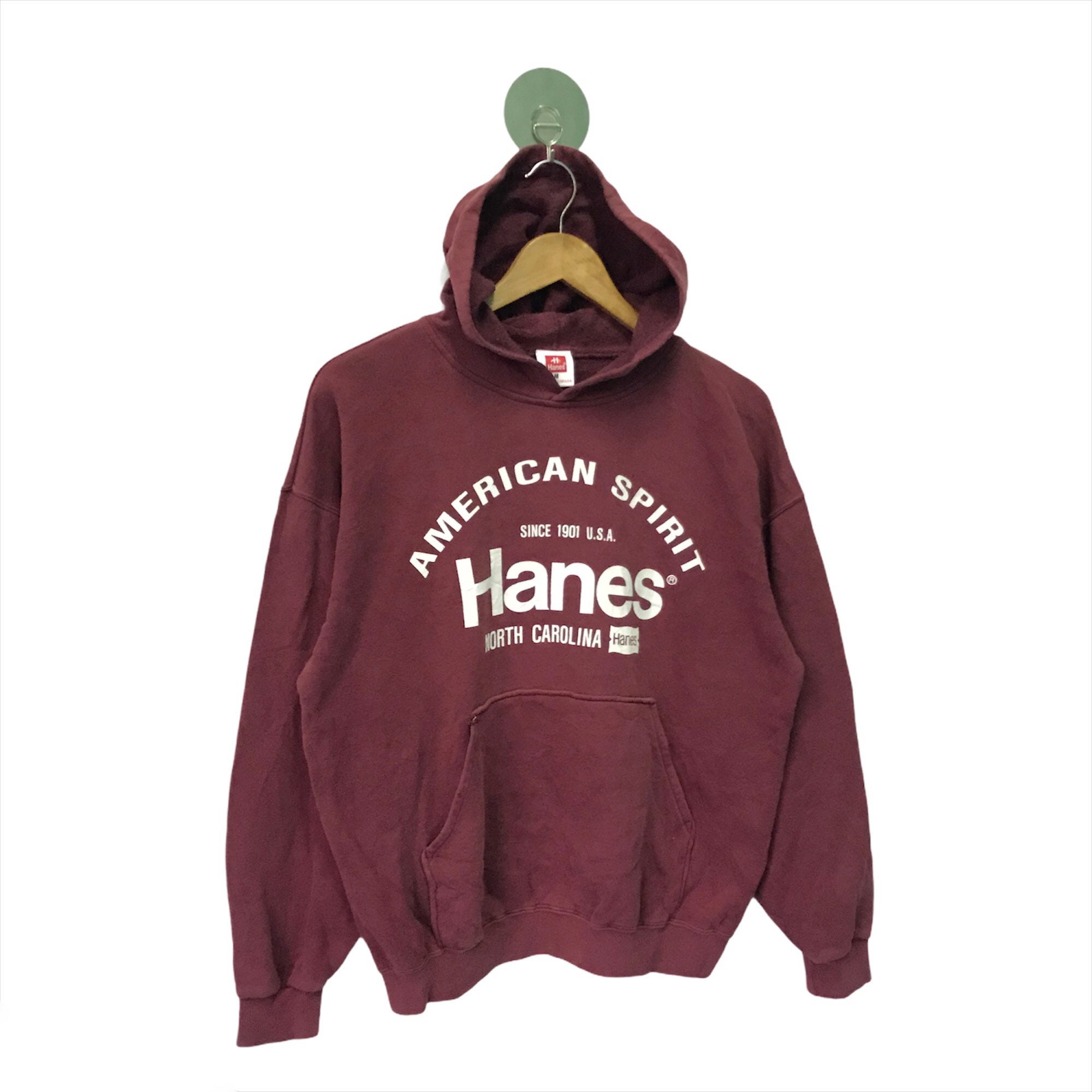 PICK Vintage Hanes Hoodie Famous Brand Hanes Big Logo Streetwear Hoodie  Size M 