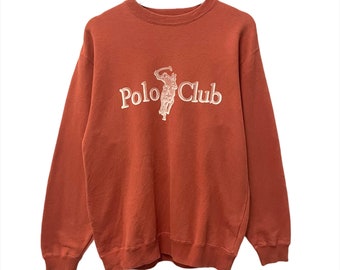 PICK!! Vintage Polo Club Crewneck Polo USA Sweater Polo Big Logo Spellout Polo Sweatshirt Size M
