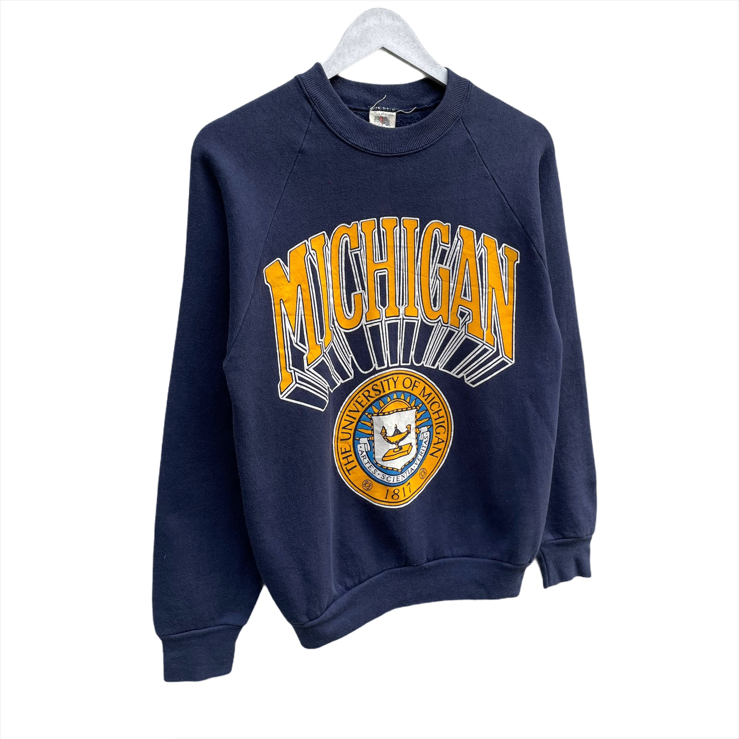 PICK Vintage 80s University Michigan Crewneck Pullover - Etsy