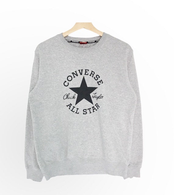 PICK Vintage Converse All Star Chuck Sweater Star Spellout Size Converse Etsy All L Big Converse - Sweatshirt Logo Pullover Taylor Crewneck