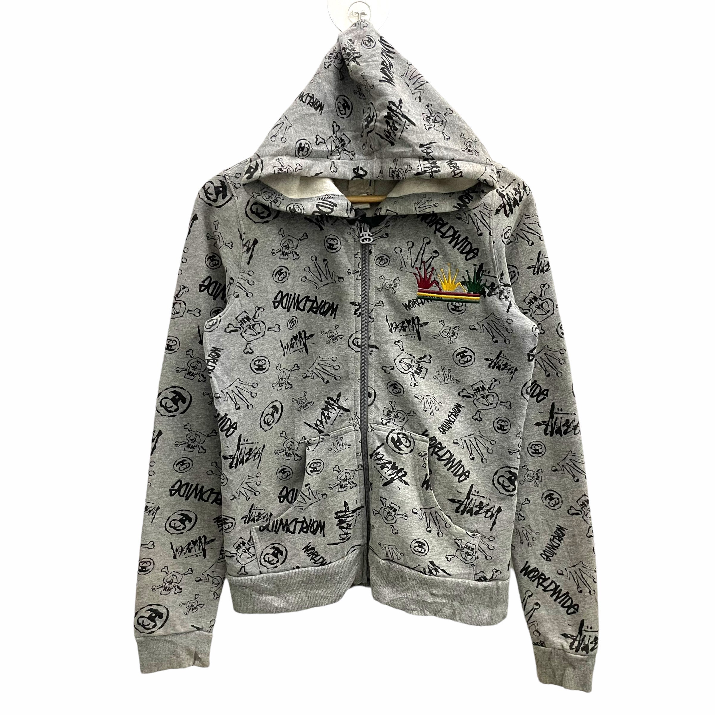 PICK Vintage Stussy Fullprint Logo Hoodie Pullover Stussy Sweater