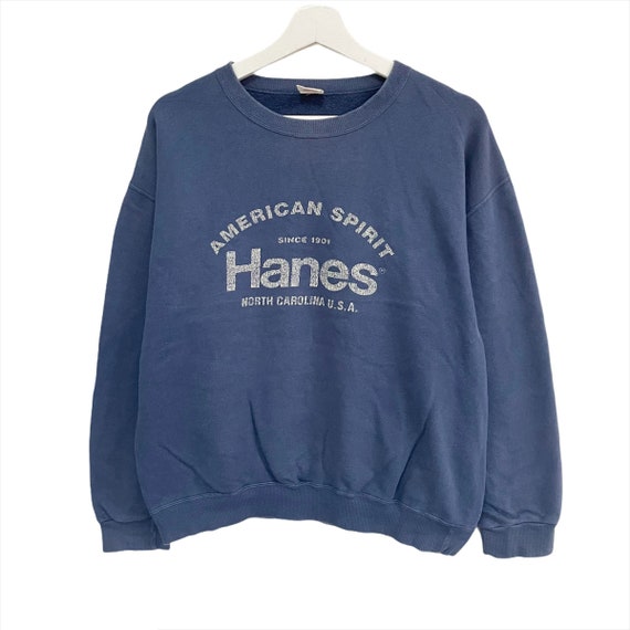 PICK Vintage Hanes Crewneck Sweater Famous Brand Hanes Big Logo Streetwear  Hanes Sweatshirt Size L 