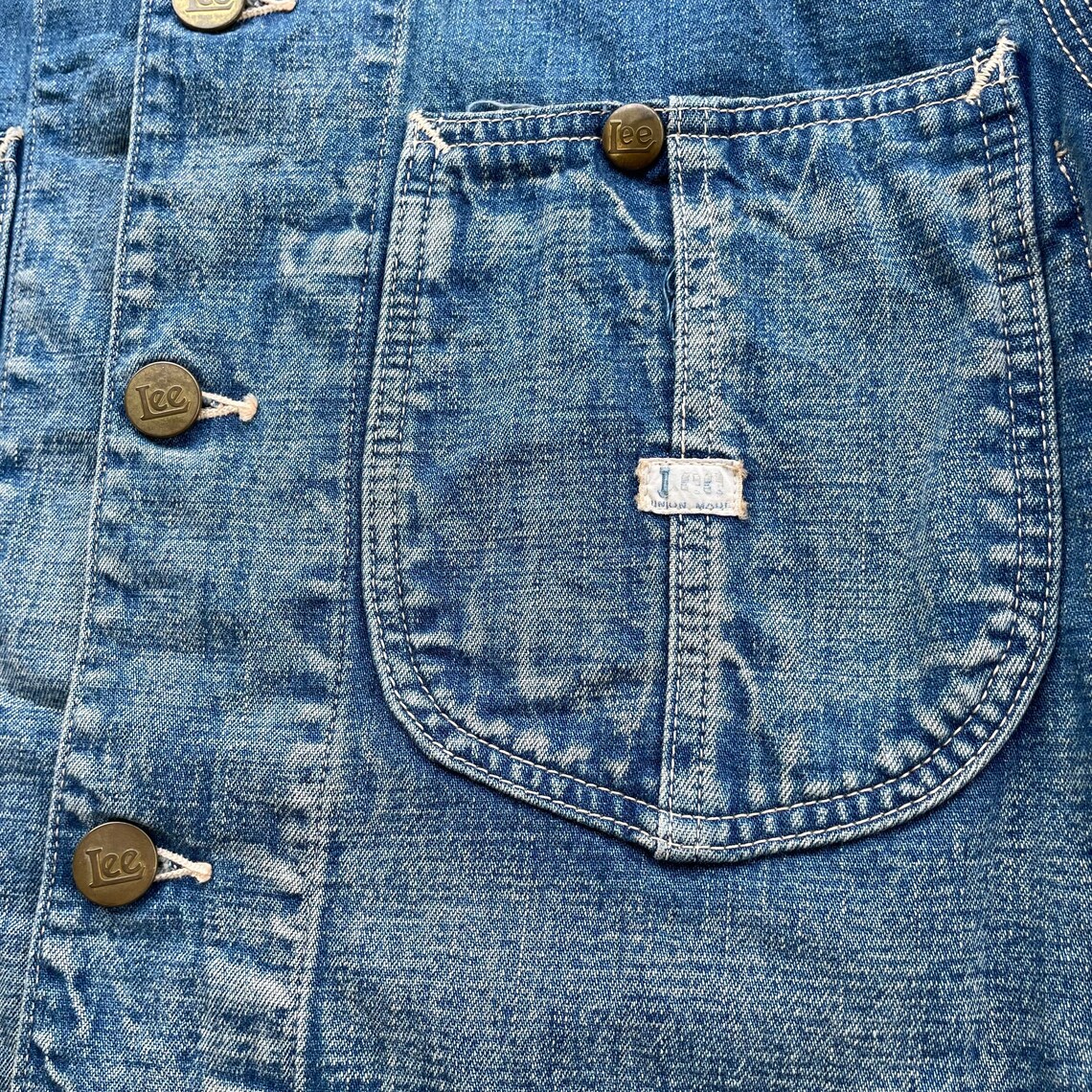Salopette Combinée Vintage LEE Union-Alls – Années 50, Chevrons, Taille 42 (USA)