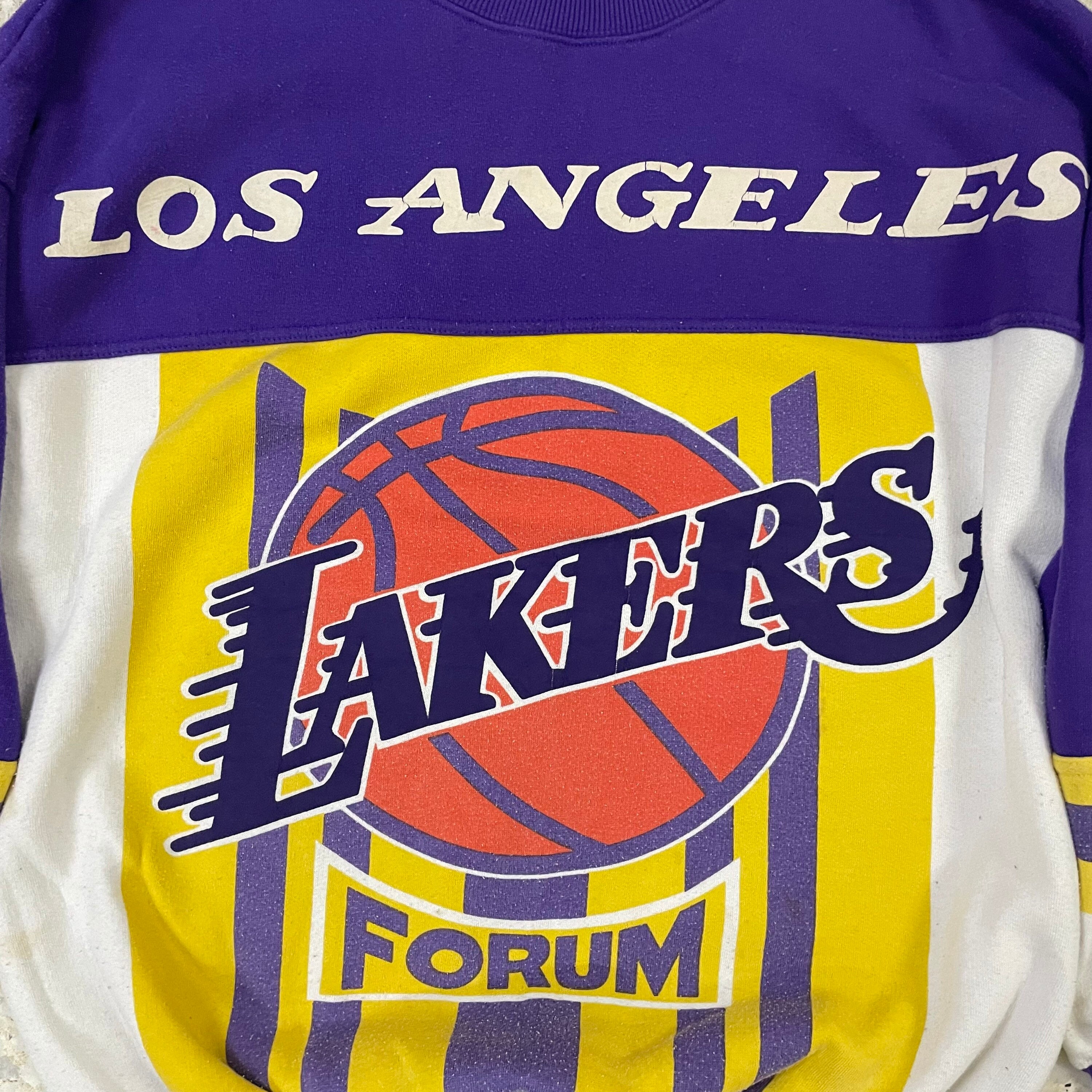 Vintage Single Stitch Los Angeles Lakers Sweatshirt Buffalo NY Trench Tg S  34/36
