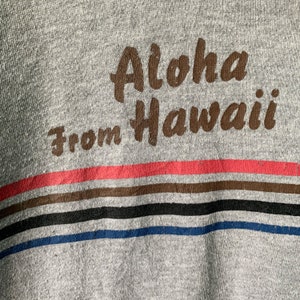 PICK Vintage Hawaii Aloha Hoodie Hawaii Aloha Hoodie Pullover Hawaii Aloha Big Image Spellout Surf Hoodie Size L image 6