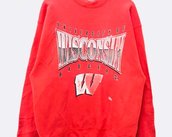 PICK !! Vintage University Wisconsin Crewneck University Wisconsin Badgers Sweatshirt Pullover Sportswear Sweater Size L