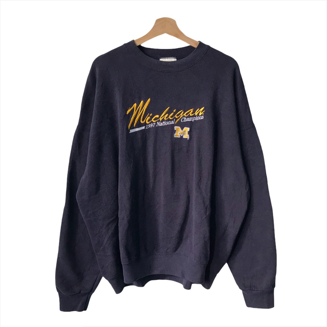 PICK Vintage 90s Michigan Crewneck Michigan Wolverine Sweatshirt ...