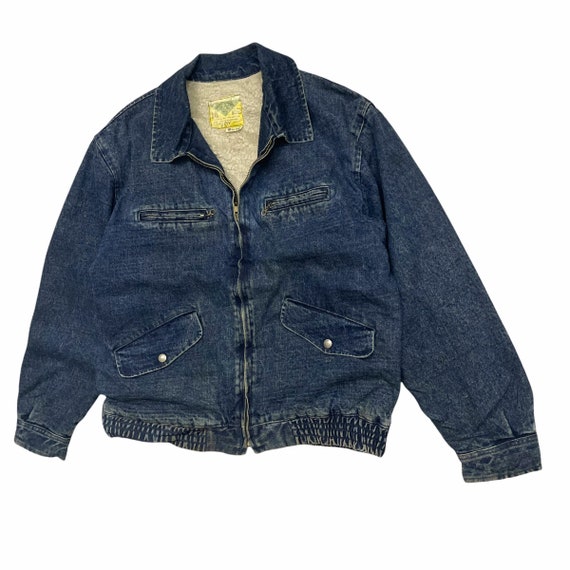 PICK Vintage Big John Denim Jacket Fullzip Denim Made in Usa