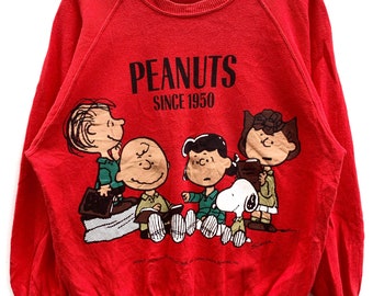 PICK!! Vintage SNOOPY Peanuts Sweater Family Big Image Snoopy Crewneck Jumper Snoopy Sweatshirt Size L