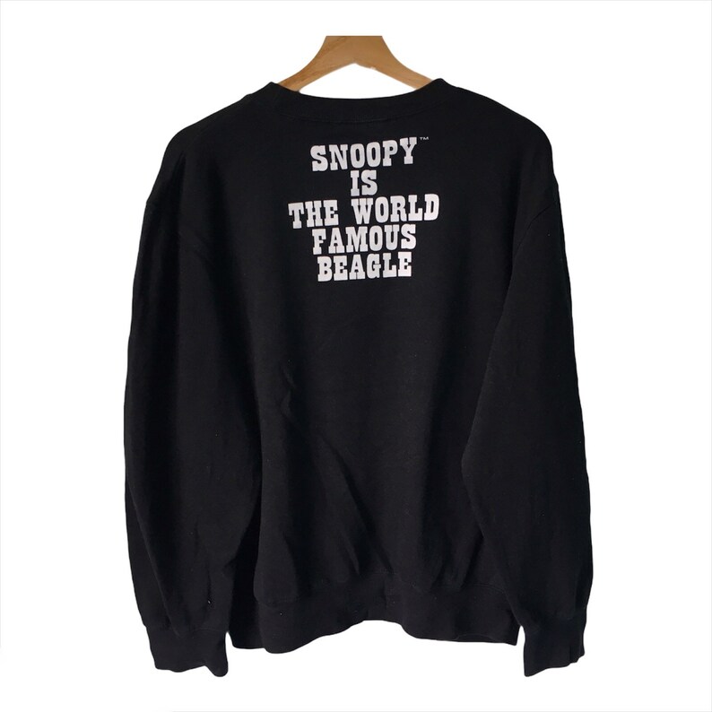 Vintage Peanuts Snoopy Sweatshirt Snoopy Crewneck Sweater Pullover Snoopy Big Logo Spellout Hoodie Missing Tag Size M PICK!