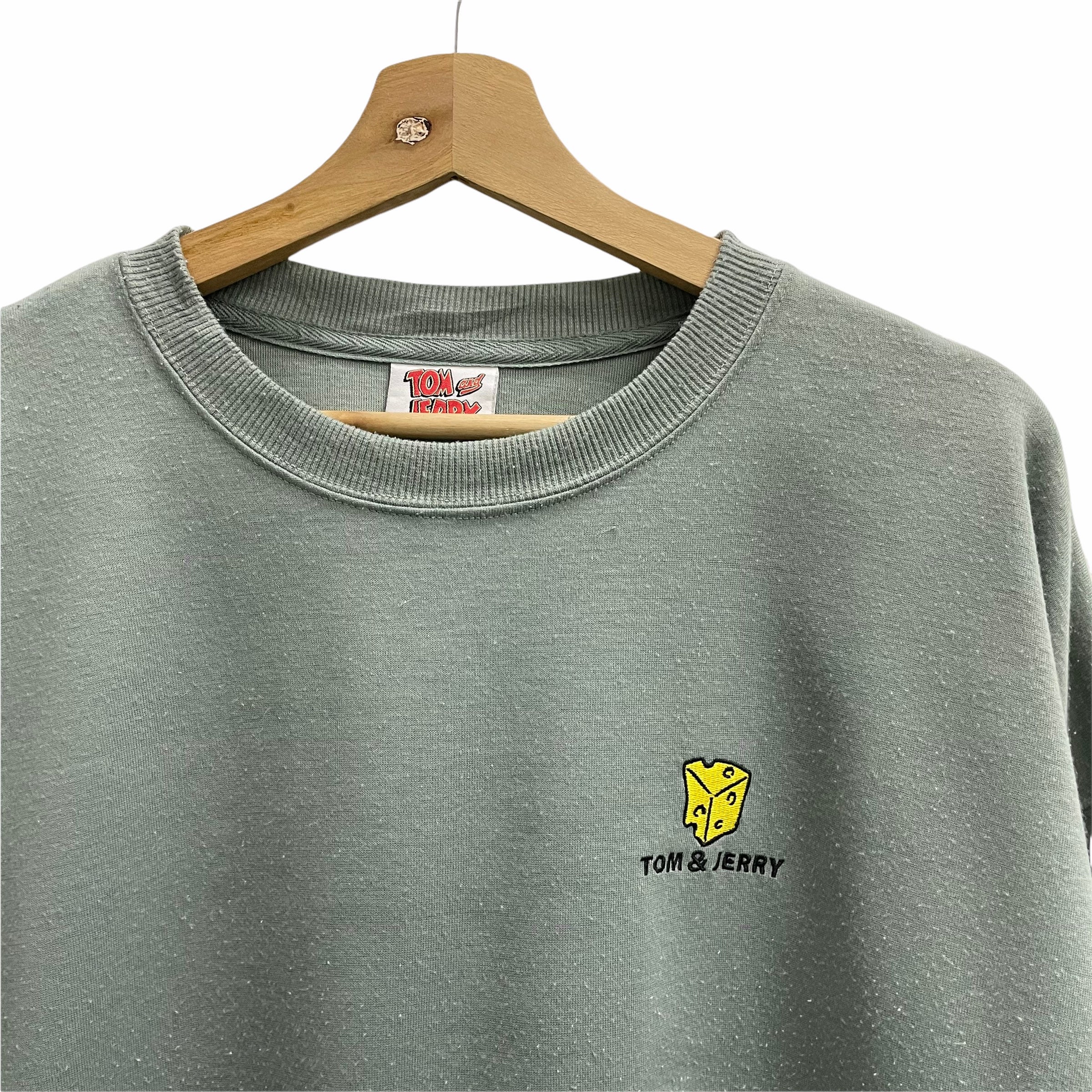 PICK Vintage Tom Jerry Crewneck Cartoon Big Image Design Pullover