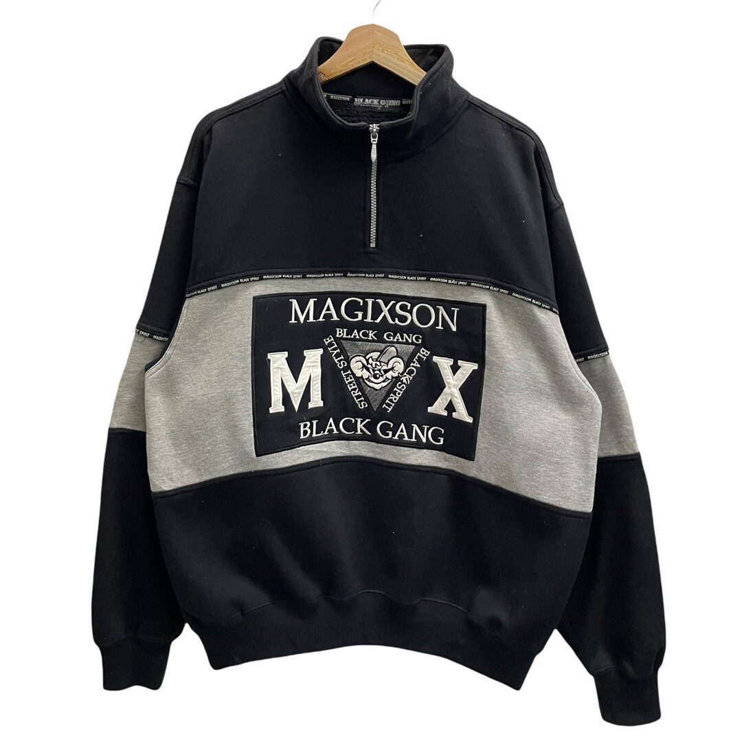 PICK Vintage Magixson Black Gang Sweatshirt Jumper Halfzip - Etsy