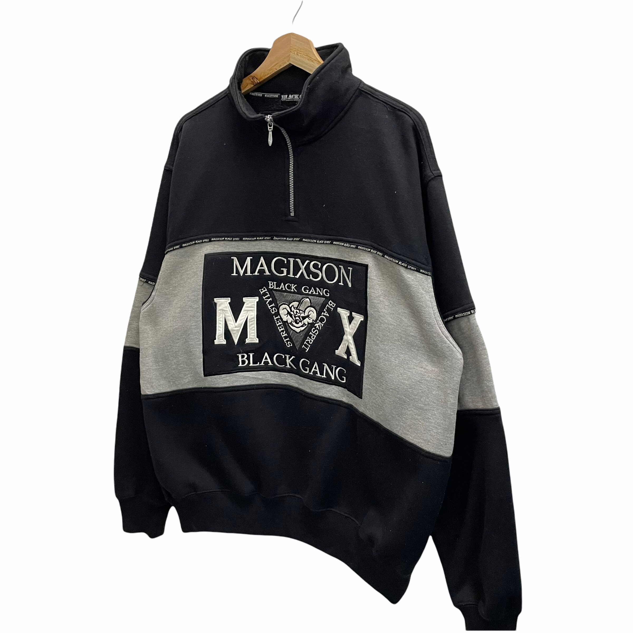 PICK Vintage Magixson Black Gang Sweatshirt Jumper Halfzip - Etsy