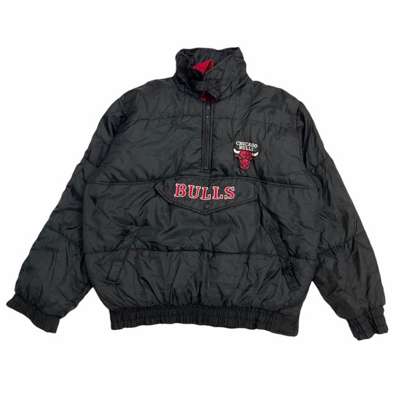 Vintage 90s Nylon Black Pro Layer Chicago Bulls NBA Reversible Jacket -  Medium– Domno Vintage