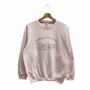 PICK Vintage Hanes Crewneck Sweater Famous Brand Hanes Big Logo Streetwear  Hanes Sweatshirt Size L 