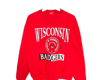 PICK !! Vintage University Wisconsin Crewneck University Wisconsin Badgers Sweatshirt Pullover Sportswear Sweater Size M