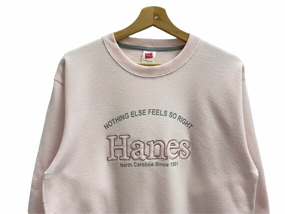 PICK Vintage Hanes Crewneck Sweater Famous Brand Soft Pink Hanes