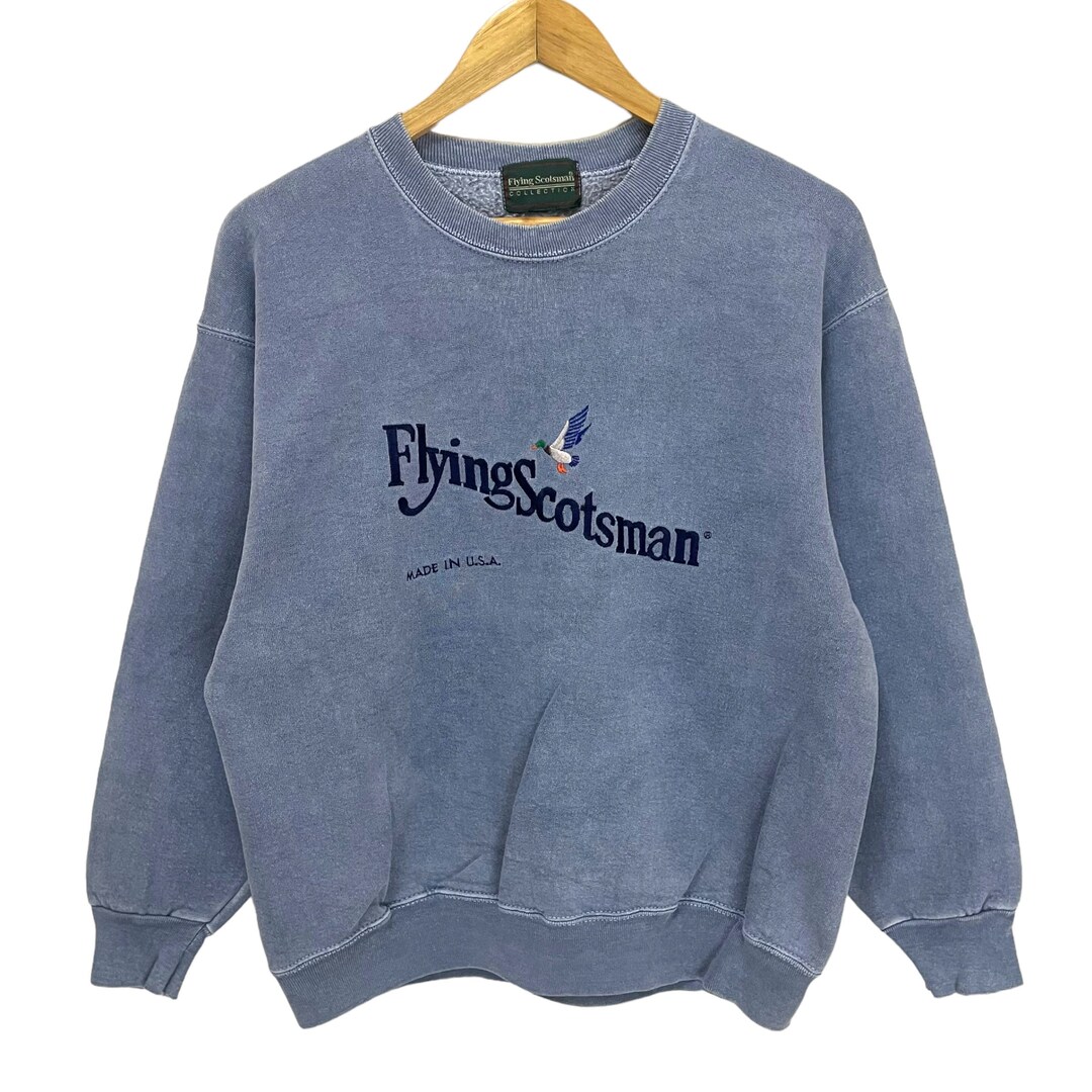 PICK Vintage Train Flying Scotsman Sweater Made in Usa Embroidered Logo ...
