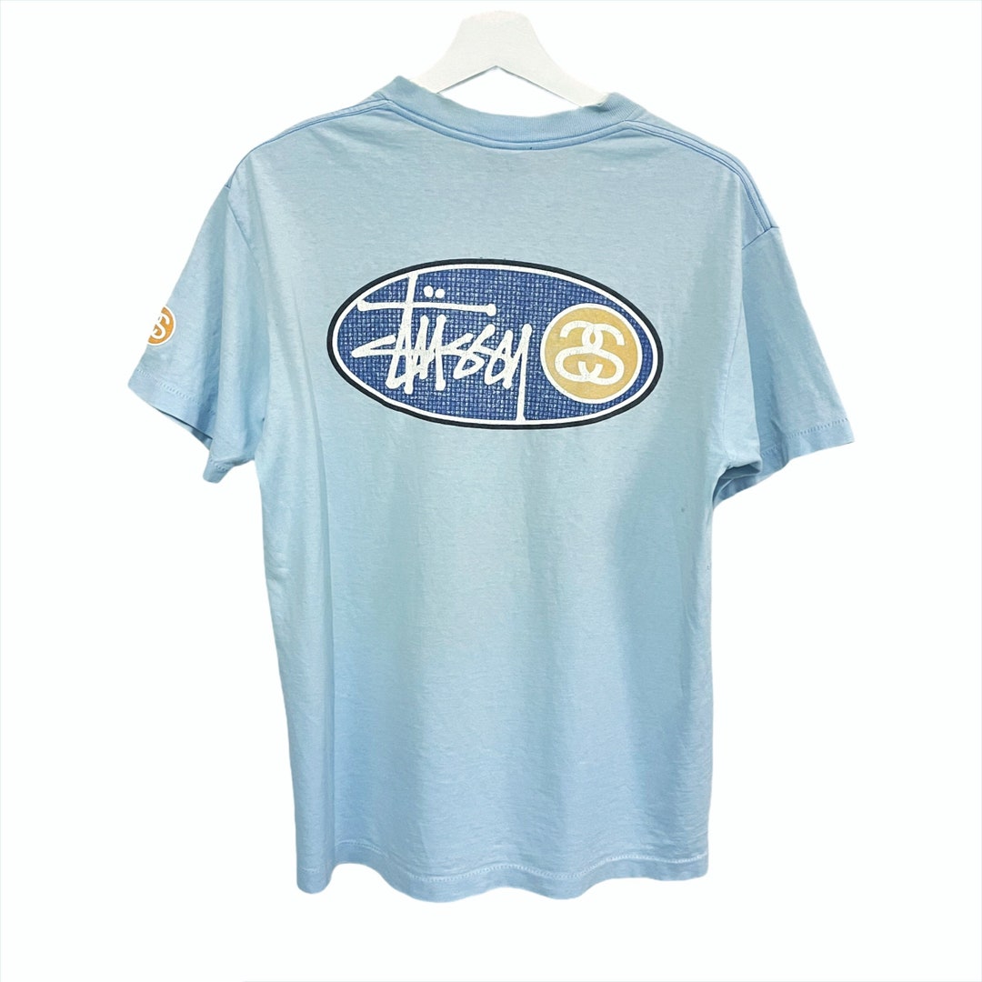 PICK Vintage Stussy Crewneck Distressed Stussy Usa Shirt Baby Blue ...