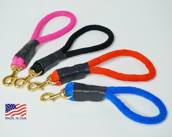 Short dog leash, traffic lead, training tab, multiple colors