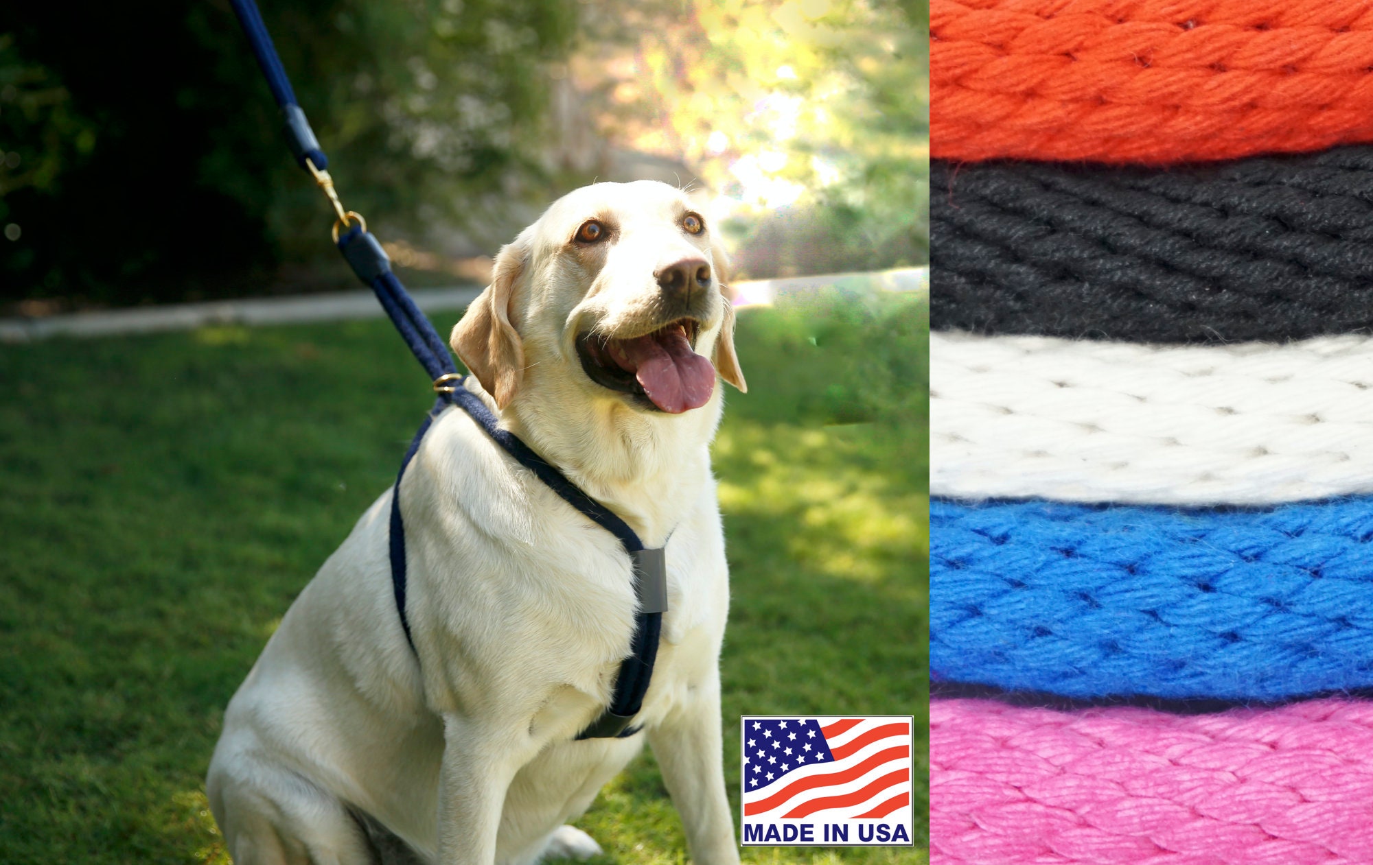 Rope Dog Harness for Large Dogs, Easy Walk No Pull, Custom Mobility