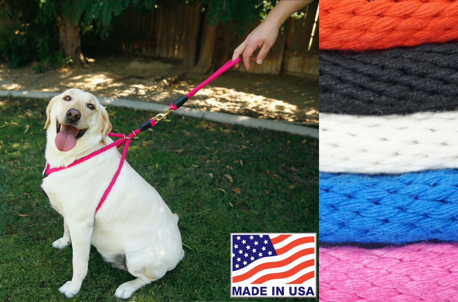 Rope Dog Harness for Large Dogs, Easy Walk No Pull, Custom Mobility