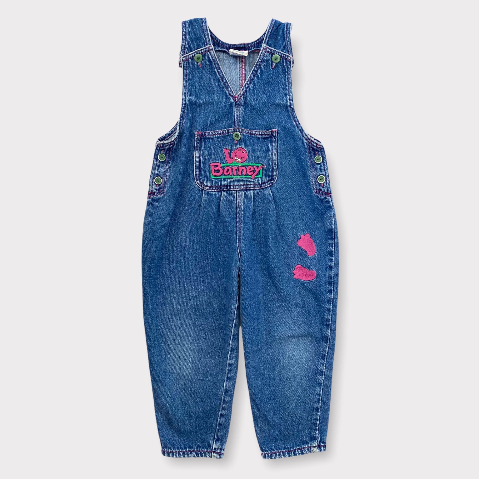 Vintage Barney (1993) Denim Overall/jumpsuit 3T - Etsy